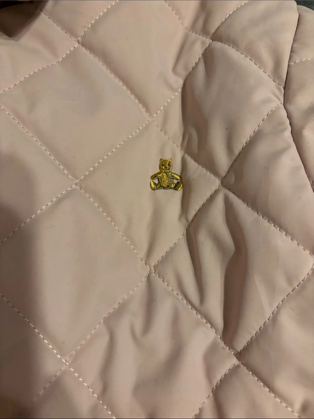 Worn once Kids Quilted Pink Jacket with Contrast Trim